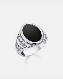 THOMAS SABO - Rebel Wolf Ring with Onyx