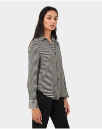 Forcast - Wanda Stripe Satin Shirt