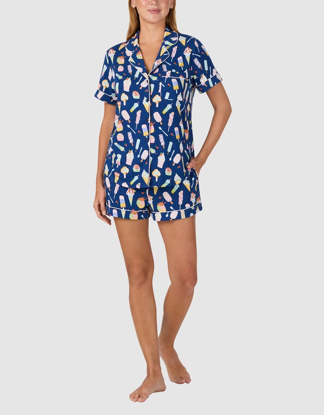 Kate Spade - Printed Modal Button Up Short Sleeve Short Pyjama Set