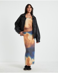 Neon Hart - Della Printed Strapless Knit Top