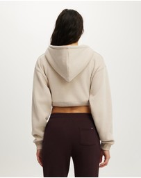 Cotton On Body Active - Plush Micro Cropped Zip Through