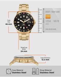Fossil - Fossil Blue Gold Tone Analogue Watch
