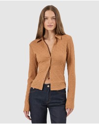 Rolla's - Daisy Lace Long Sleeve Shirt - Caramel