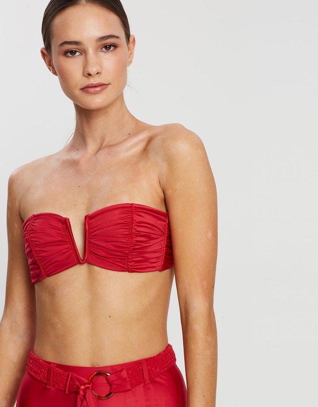 Duskii - Cerise Deep V Bandeau