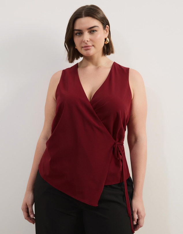 Atmos&Here Curvy - Ellie Wrap Waist Vest Top