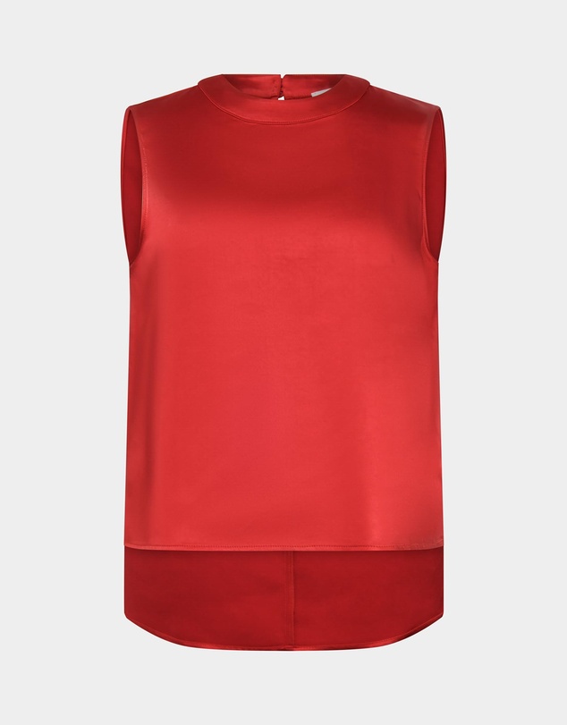 Forcast - Louisa Round Neck Satin Top