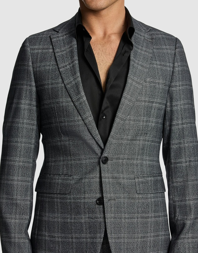 yd. - Cassius Slim Fit Check Suit Jacket