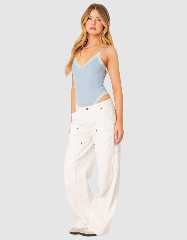 EDIKTED - Aurora lace trim bodysuit