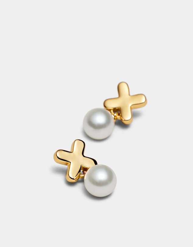 MIMCO - Essense Pearl Stud Earrings - Gold