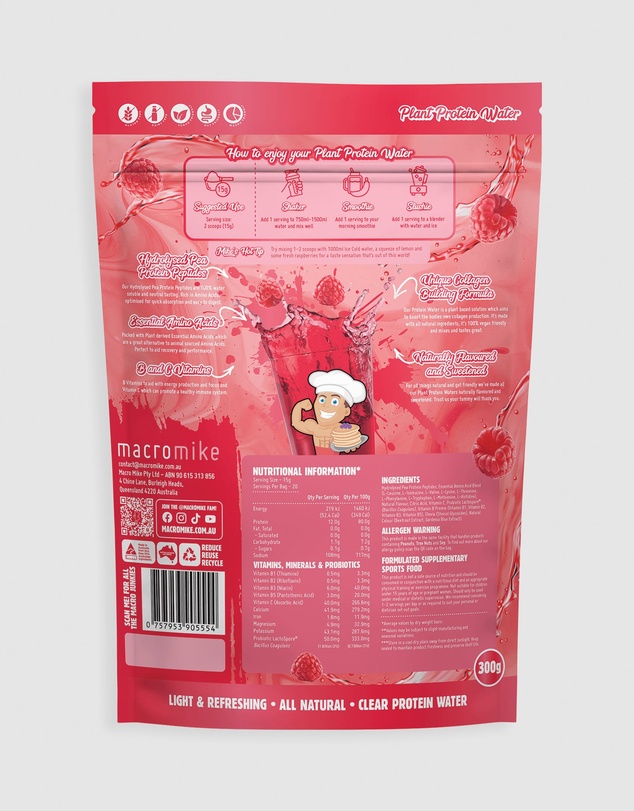Macro Mike - Plant Protein Water Red Raspberry