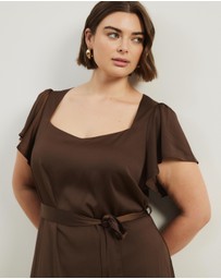 Atmos&Here Curvy - Florence Flutter Sleeve Maxi Dress