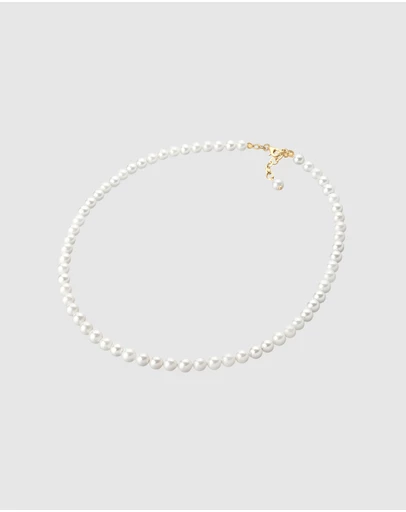 Elli Jewelry - Classic Shell Pearl Necklace in Gold-Plated 925 Silver