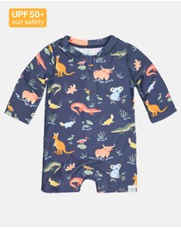Toshi - Swim Onesie L/S Splash -  Kakadu Moonlight 000