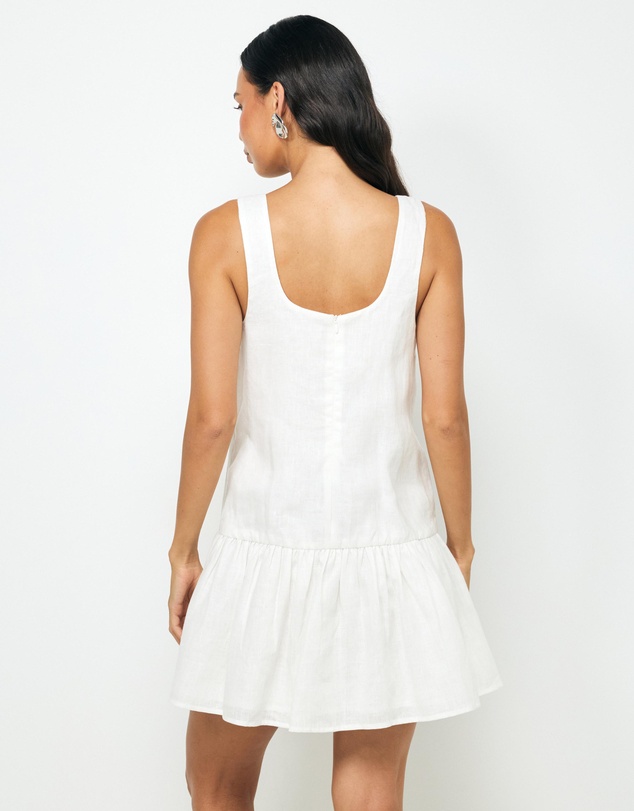 AERE - Madilyn Drop Waist Linen Mini Dress