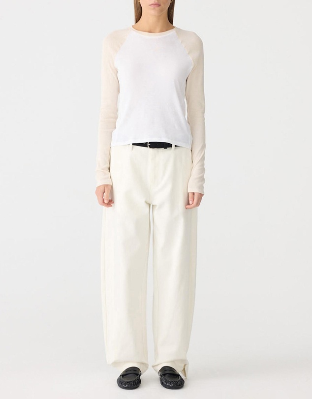 Bassike - Paneled Rib LS Baby T-Shirt