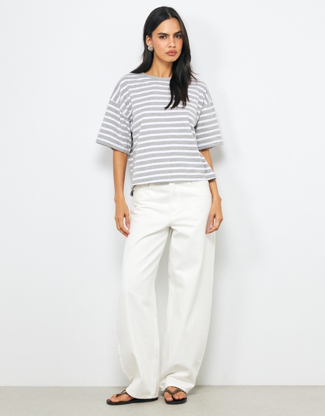 AERE - Layla Stripe Boxy Tee
