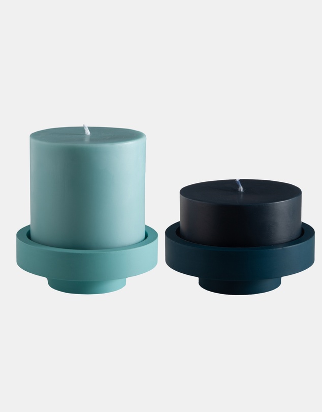 porter green - escc large pillar candle soy-blend unscented candles