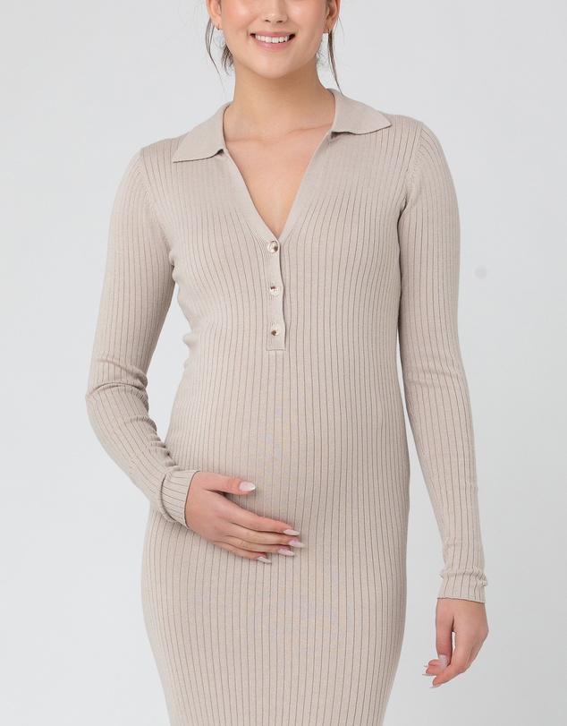 Ripe Maternity - Sammy Knit Polo Nursing Dress