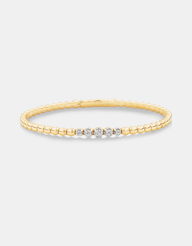 Michael Hill - 0.25 Carat TW Diamond Flex Bangle in 10kt Yellow Gold