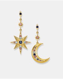 THOMAS SABO - Kingdom Of Dreams Star & Moon Gold Mismatch Earrings