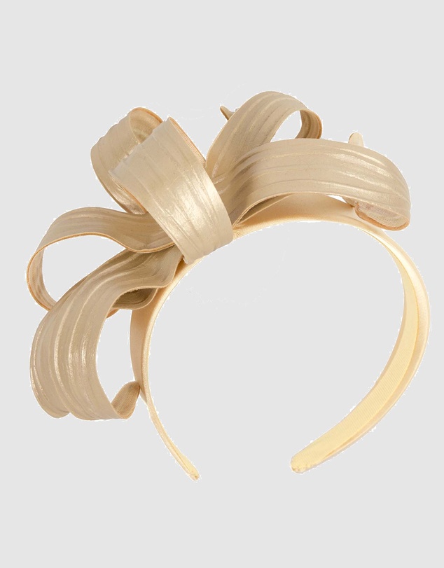 Max Alexander - Leather Leafs Gol Headband Fascinator