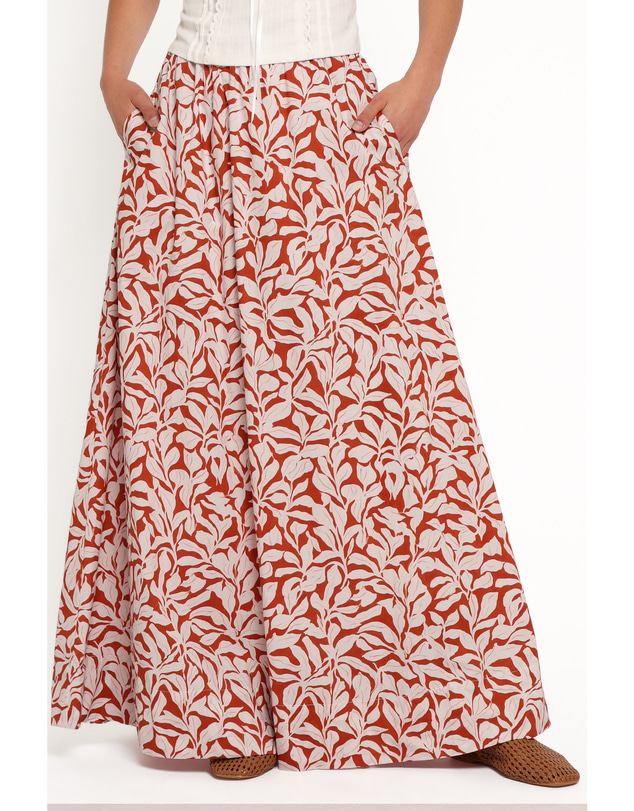 Petal & Pup - Ivie Maxi Skirt - Red Floral