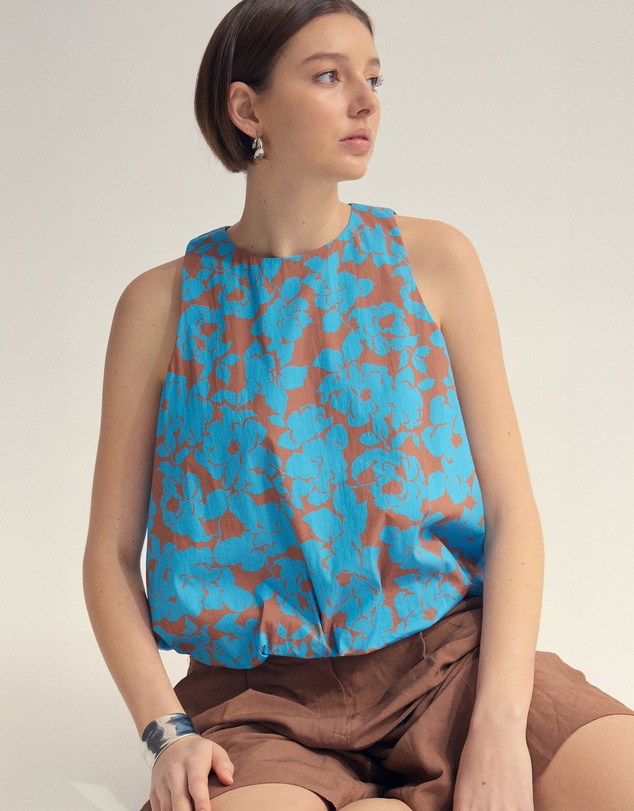 Oxford - Clover Printed Cotton Shell Top