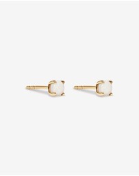 Michael Hill - Round Australian Opal Birthstone Stud Earrings in 10kt Yellow Gold
