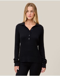 Papinelle - Colette Cosy Cotton Silk Rib Long Sleeve Top
