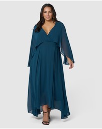 Pink Dusk by Curve Project - Electric Chemistry Cape Maxi Dress
