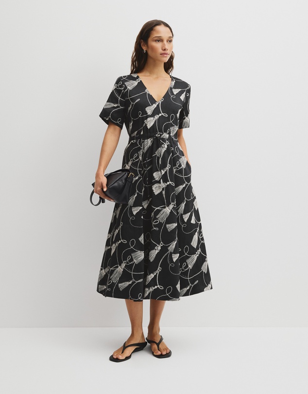 Country Road - Print Cinched Waist Dress