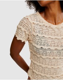 Free People - Angelina Lace Tee