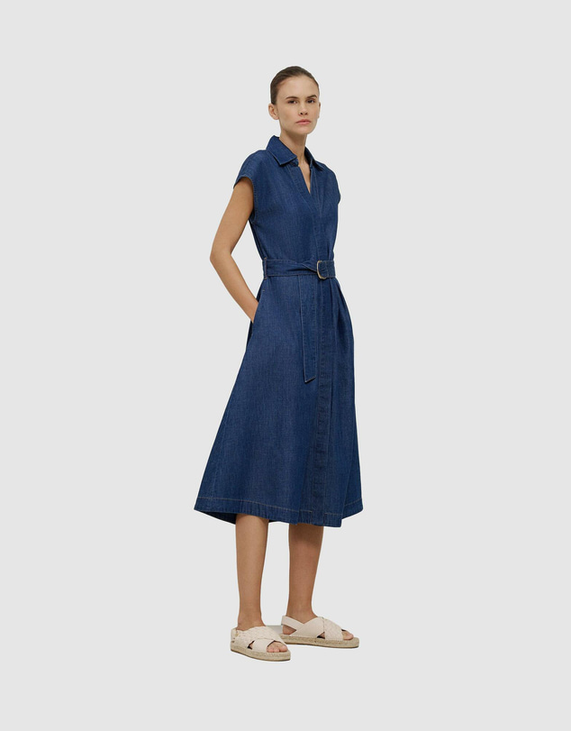 Trenery - Soft Denim Belted Shirt Dress