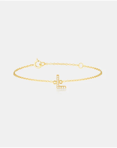 The Silver Collective - A-Z Letter Bracelet - L