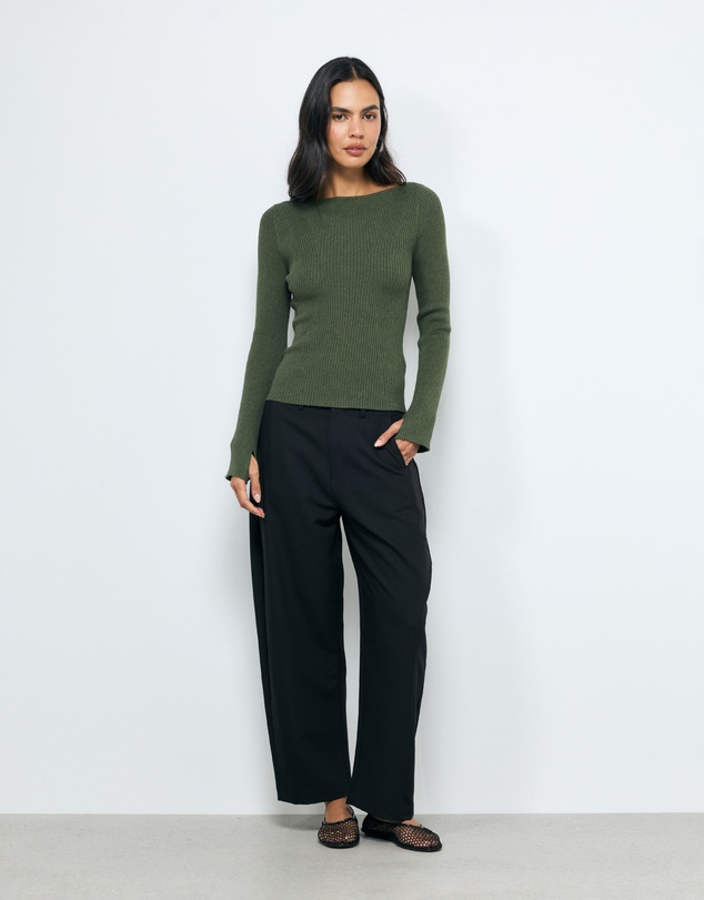 AERE - Eden Cashmere Blend Boat Neck Top