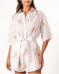 Petal & Pup - Kellie Playsuit - White Tutti Print