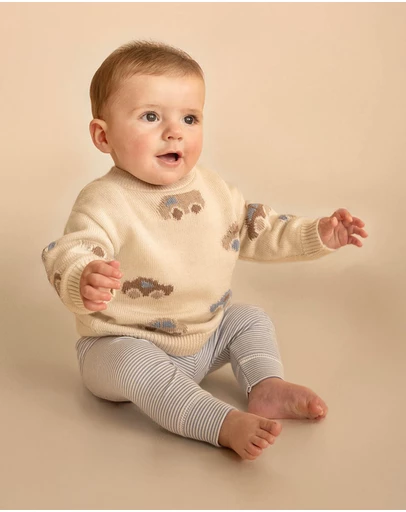 Bebe by Minihaha - Alvin Automobile Knitted Jumper - Babies