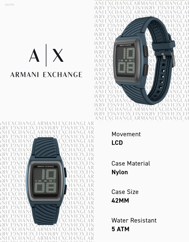 Armani Exchange - Blue Digital Watch