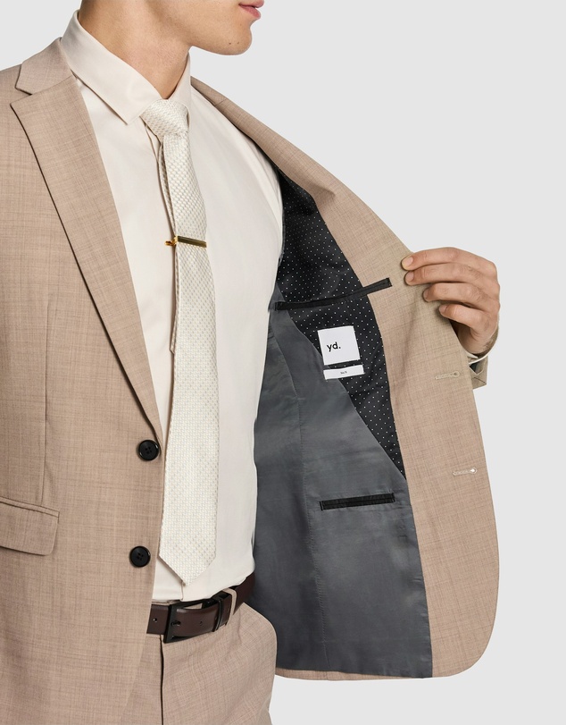 yd. - Cash Wool Blend Slim Suit Jacket