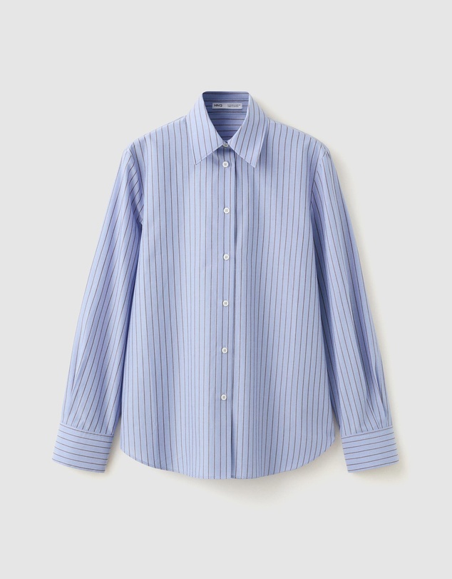 M.N.G - Striped Cotton and Lyocell Shirt
