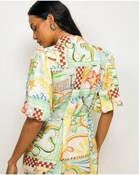 Revibe - Repaired AERE Lana Midi Shirt Dress - AU 18