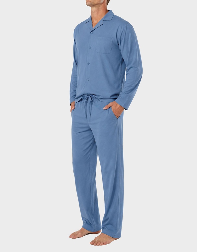 Mitch Dowd - Mens Cotton Jersey Pyjama Set - Blue