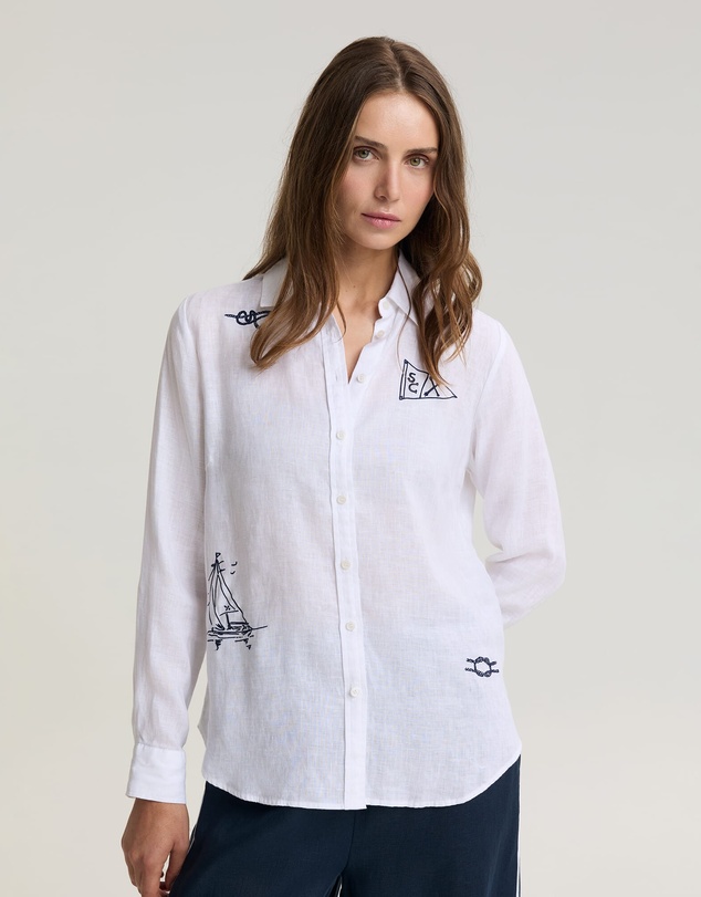 Sportscraft - Dahlia Embroidered Linen Shirt