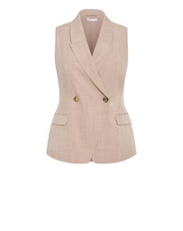 City Chic - Plus size WAISTCOAT LUCI MP - Latte