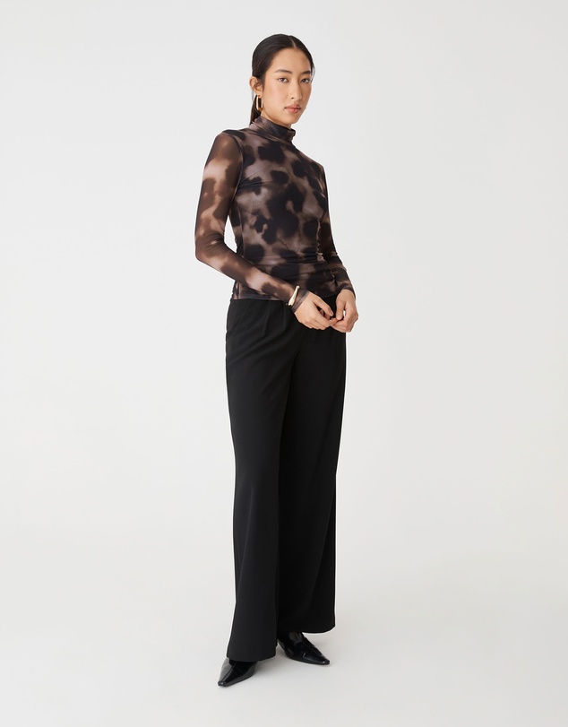 Forcast - Savanna Printed Mesh Top