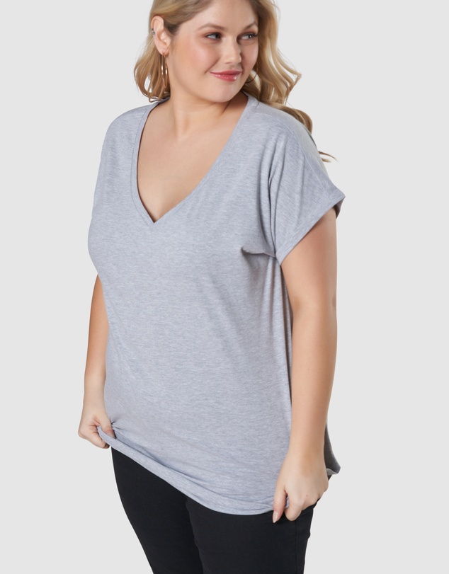 Indigo Tonic - Jacinta Longline V Neck Tee