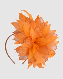 Max Alexander - Modern Flower Orange Racing Fascinator