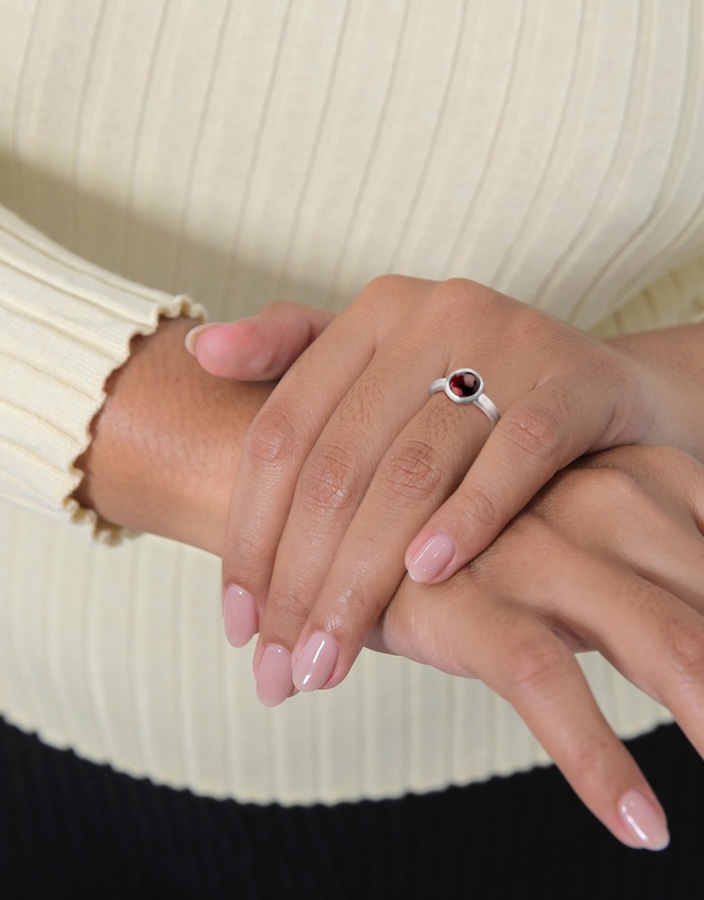 Elli Jewelry - Ring Garnet 925 Sterling Silver