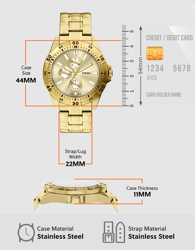 Fossil - Garrett Gold Tone Multifunction Watch