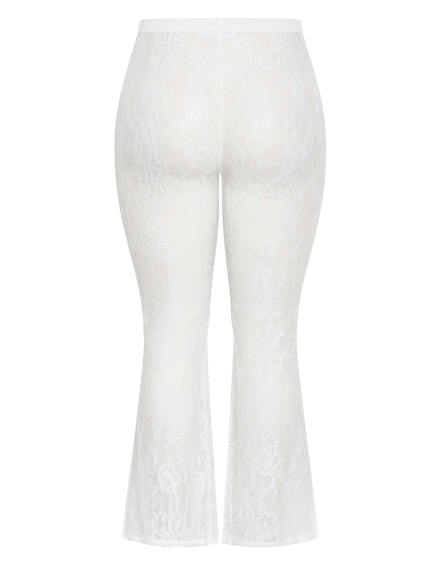 City Chic - Plus size Aura Lace Pant - ivory